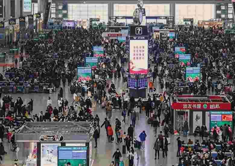 Chinese railways reported 99.46 million passenger trips during the Spring Festival holiday