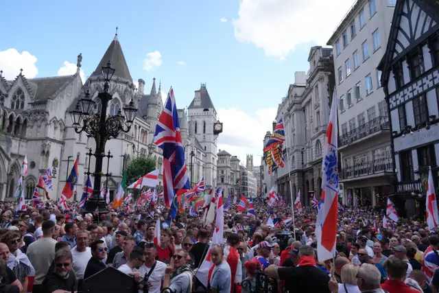 Tommy Robinson Leads Protest in Central London Amid Heavy Police Presence