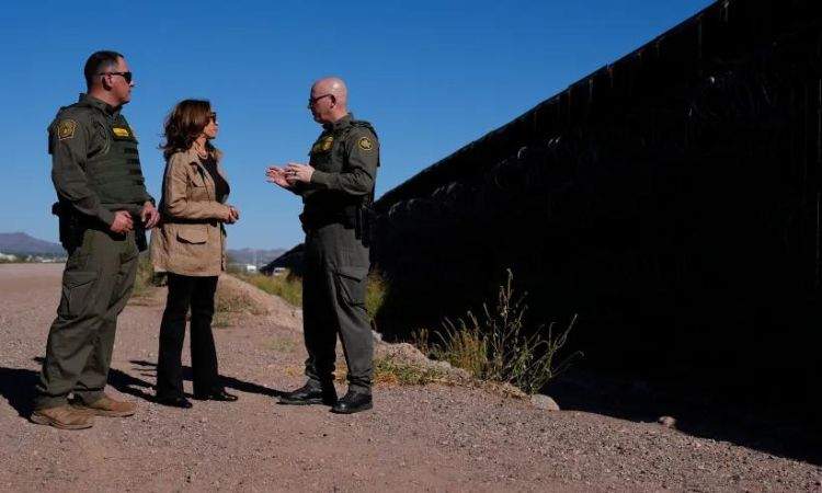 Harris Tours U.S.-Mexico Border, Calls for Tougher Asylum Policies